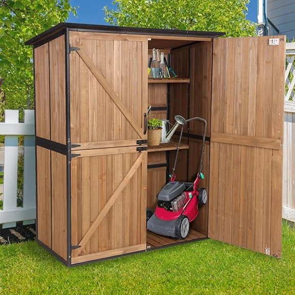 Large Garden Shed with Metal Frame and Shelves