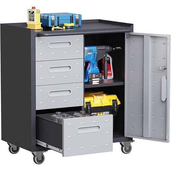 4-Drawer Metal Rolling Tool Chest with Lock