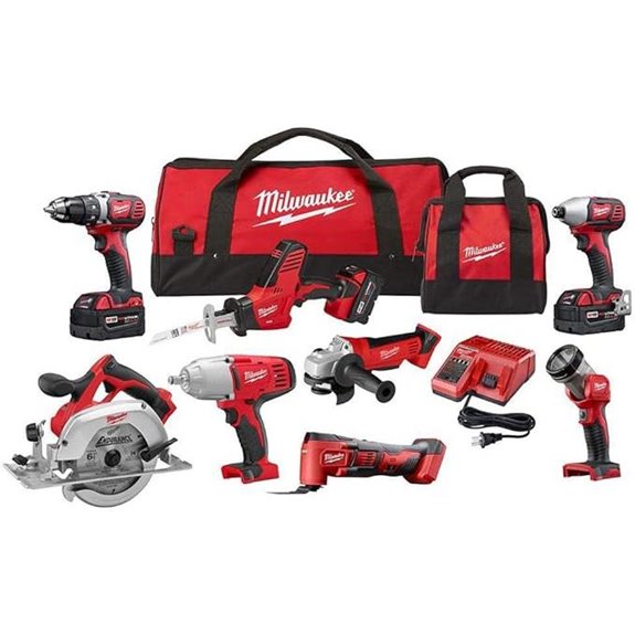 Milwaukee M18 Cordless Combo Kit 8-Tool with Three and charger