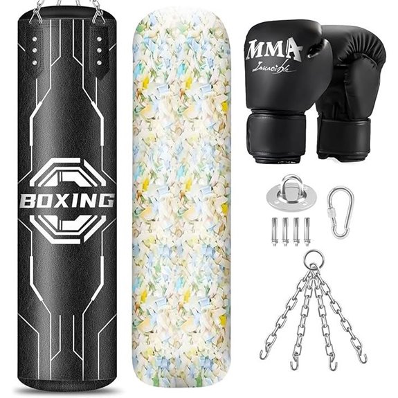 Heavy Punching Bag with Gloves for MMA and Karate