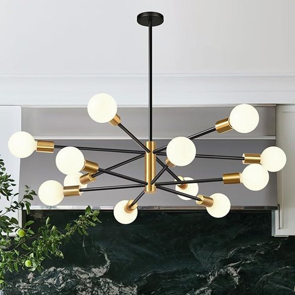 33 Modern Sputnik Chandelier with Adjustable Height