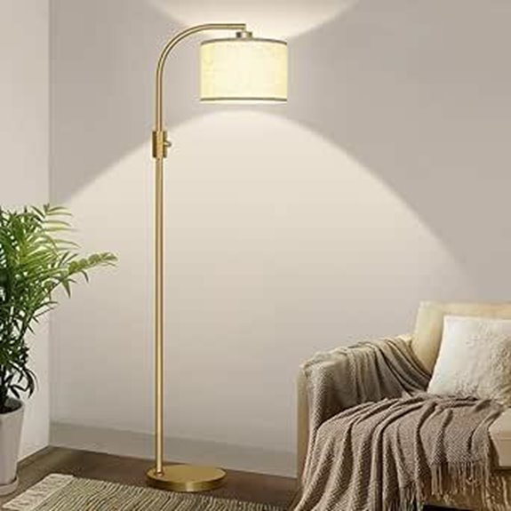 Nintiue Modern Arc Floor Lamp with Linen Shade