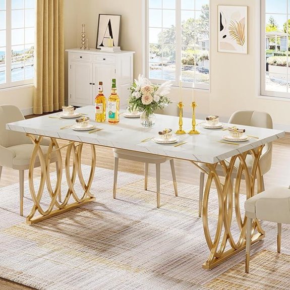 Tribesigns Modern Dining Table with Faux Marble Top