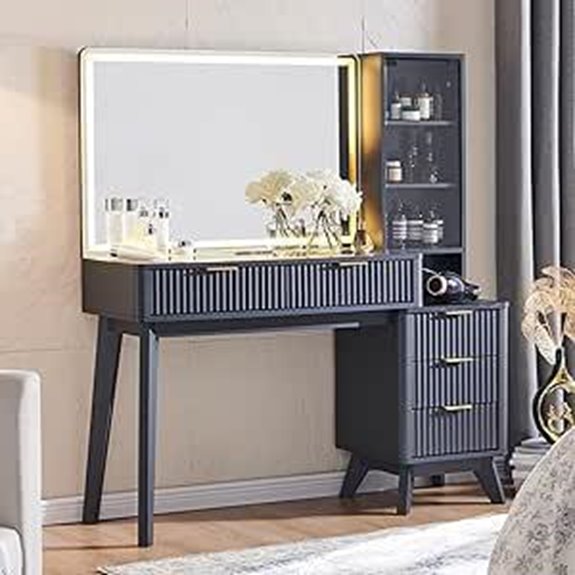 T4TREAM 48 Modern Vanity Desk with Lights & Mirror