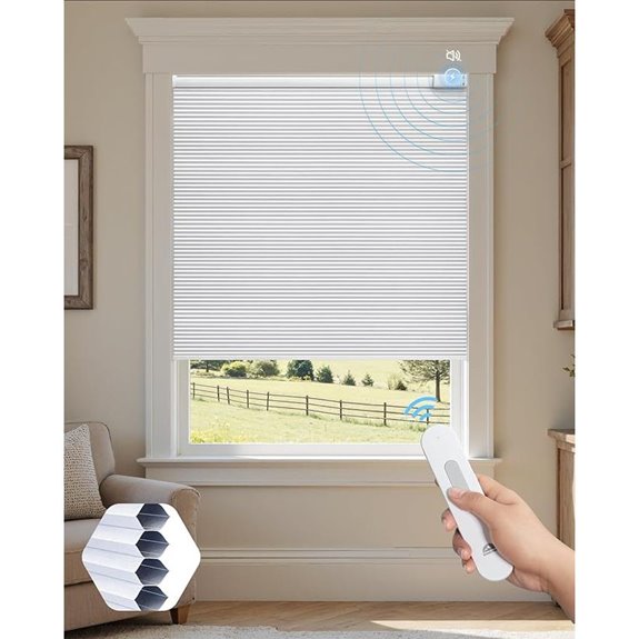 Motorized Cellular Shades with Remote Blackout Rechargeable