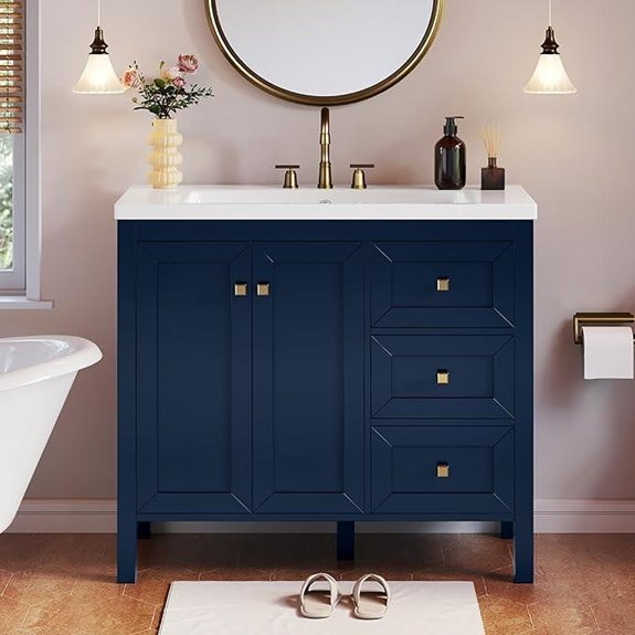 YITAHOME 36 Navy Bathroom Vanity with Sink