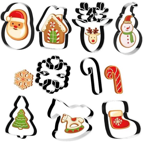 Christmas Cookie Cutters Set (9 pcs) for Baking
