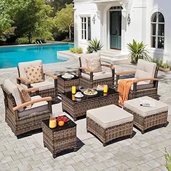 MEISSALIVVE 9-Piece Outdoor Patio Furniture Set