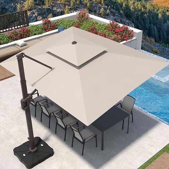 9' x 12' Cantilever Patio Umbrella with Base