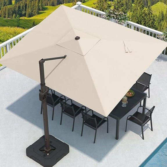 9' x 12' Cantilever Patio Umbrella with Base