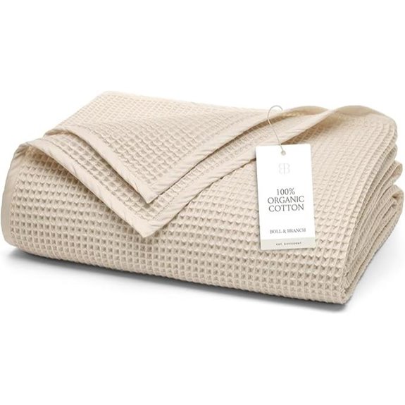 BOLL & BRANCH Organic Cotton Waffle Bed Blanket