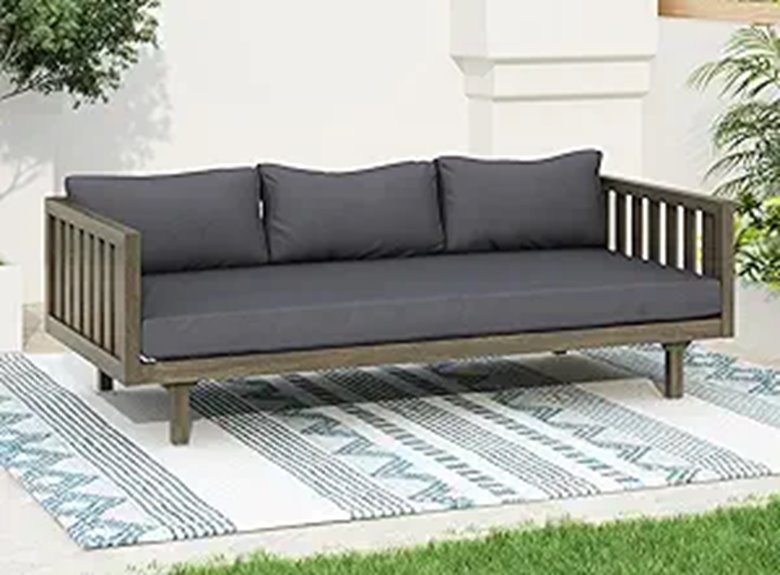 Merax Outdoor 3-Seater Acacia Wood Daybed