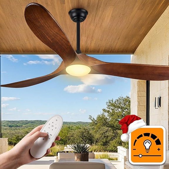 Haipeel 52 Outdoor Ceiling Fan with Light and Remote