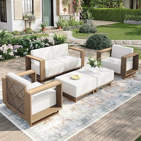 Outdoor Patio Furniture Set with Sofas Chairs Ottomans