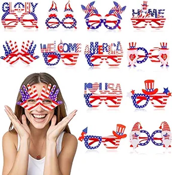 Wecoe 12pcs 4th of July Glasses Set