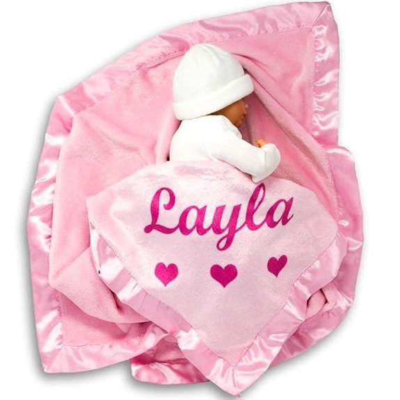 Personalized Baby Girl Blanket with Name - Pink Gift