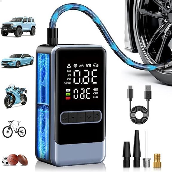 Portable Tire Inflator with Digital Pressure Gauge