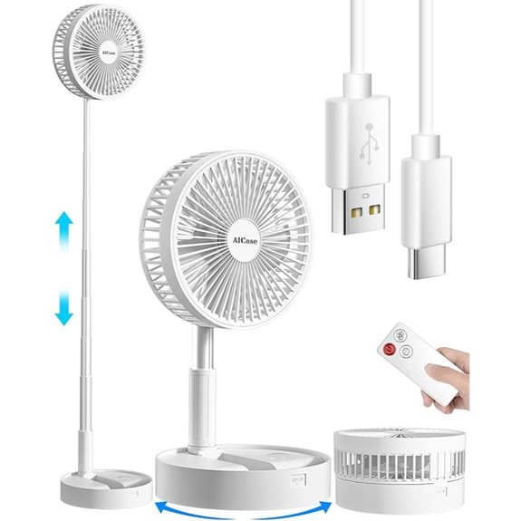 AICase Foldable Portable Fan with 7200mAh Battery