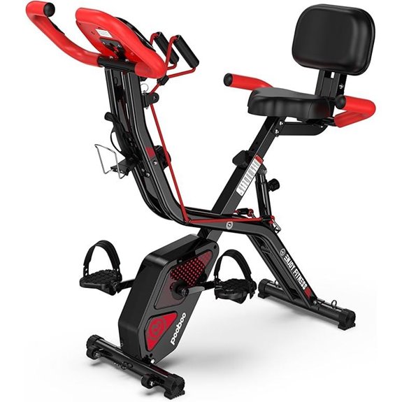 Pooboo Folding Exercise Bike with Resistance and Accessories