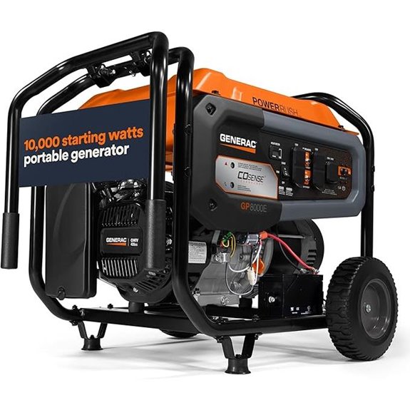 Generac 10,000W Portable Gas Generator with Electric Start