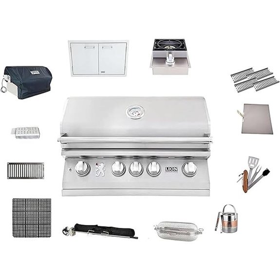 Lion Premium Gas Grill Bundle (32-Inch Propane Rotisserie)