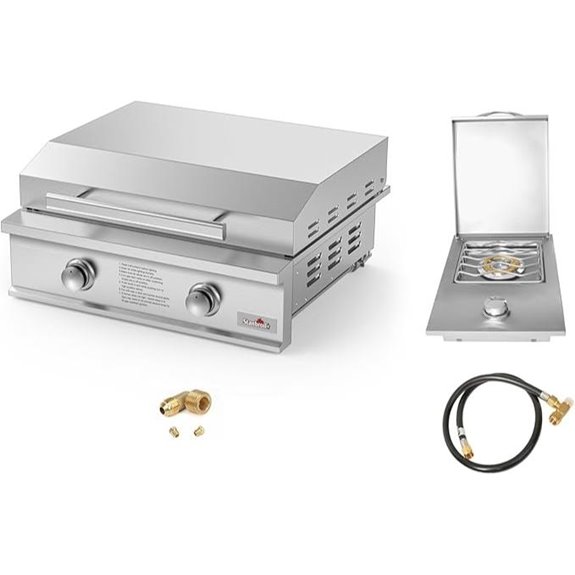 Stanbroil Premium Built-In BBQ Grill and Side Burner Bundle Natural Gas