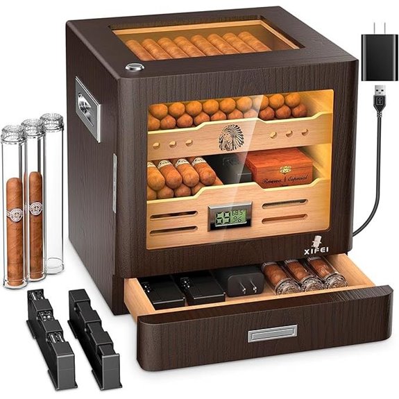 XIFEI Cigar Humidor Cabinet with LED & Accessories