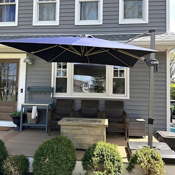 Purple Leaf 8x8 Patio Cantilever Umbrella with Rotation