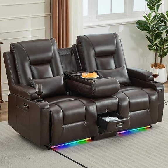 recliner sofa with lights