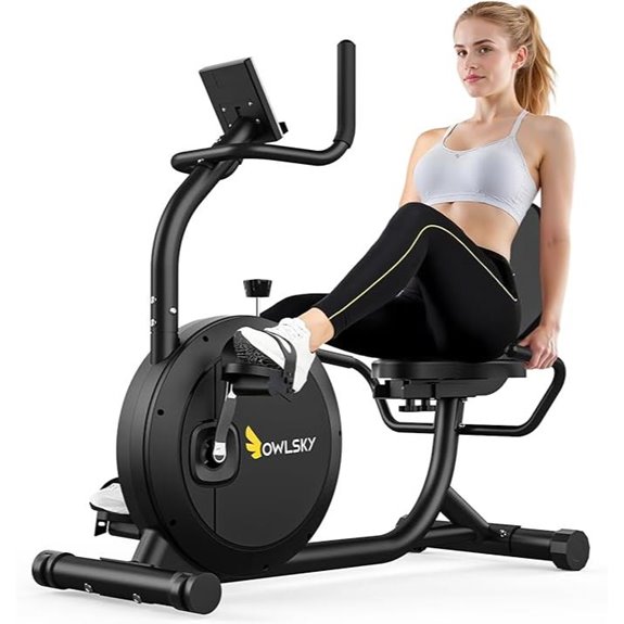 OWLSKY Recumbent Exercise Bike with 16-Level Resistance