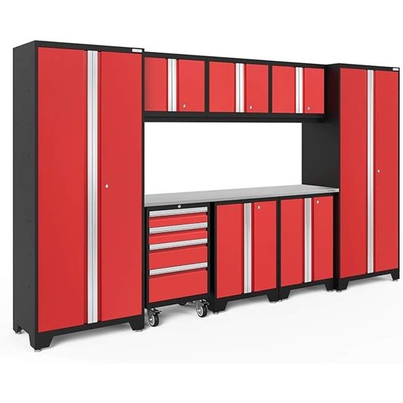 NewAge Products Bold Series Red 9 Piece Set Garage Cabinets 50609