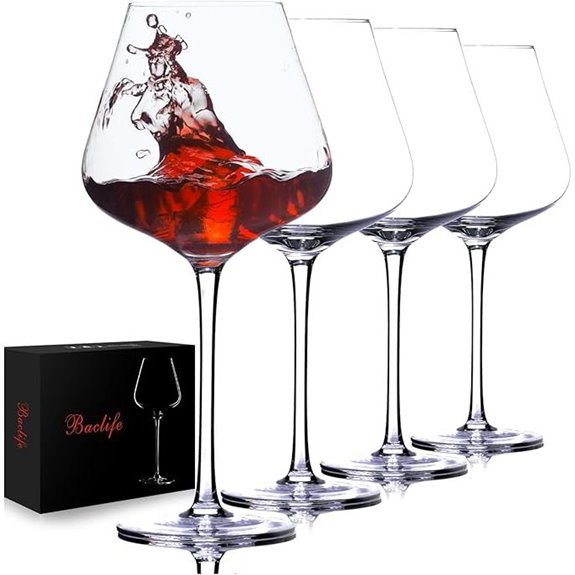 BACLIFE Red Wine Glasses Set of 4 23 oz