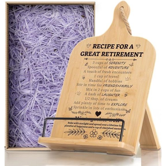 Retirement Gift for Woman Cookbook Stand Kitchen Decor