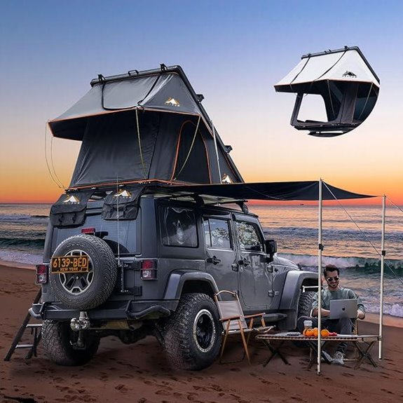 Adventurer Pro Rooftop Tent with USB and Roof Racks