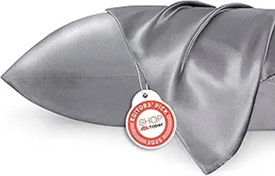 Bedsure Satin Pillowcases 2 Pack Dark Grey Queen Size