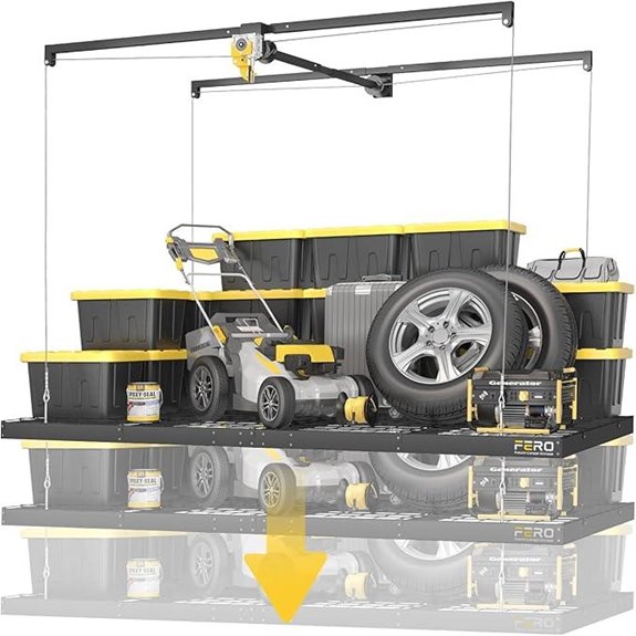 Overhead Garage Storage Rack with Safety Lock