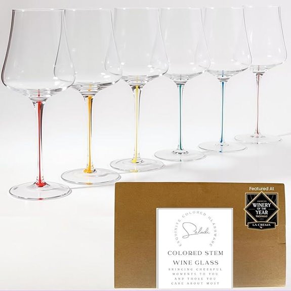 Saludi Tulip Wine Glasses Set of 6 Dishwasher Safe