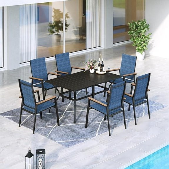 MFSTUDIO 7-Piece Patio Dining Set with Chairs and Table