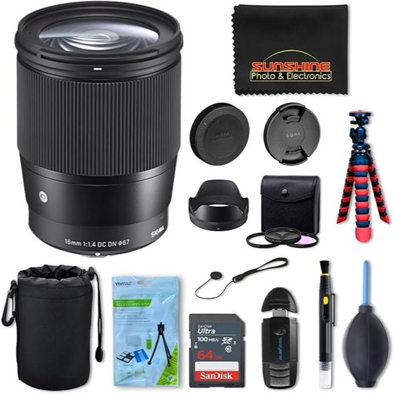 Sigma 16mm f1.4 DC DN Sony E Lens with Bundle