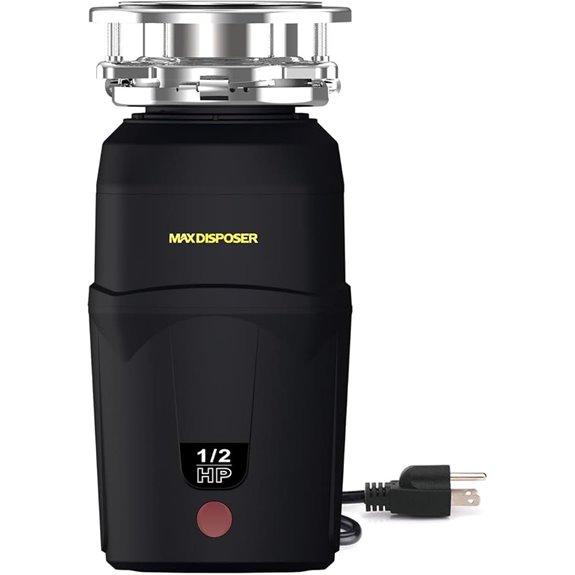 Quiet 1/2 HP Kitchen Garbage Disposal with Power Cord