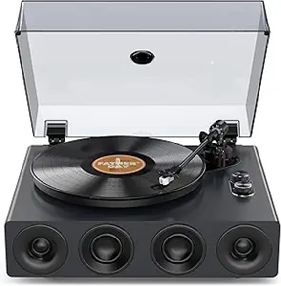 1-by-One High Fidelity Turntable with Built-in Speakers