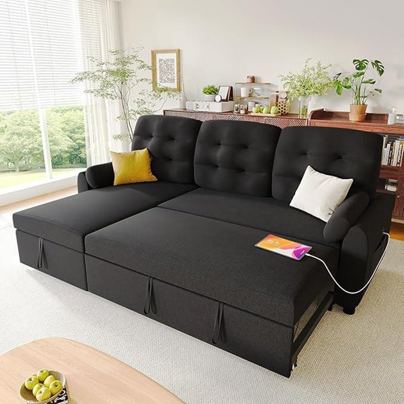Ucloveria Sleeper Sofa Bed with Storage and USB