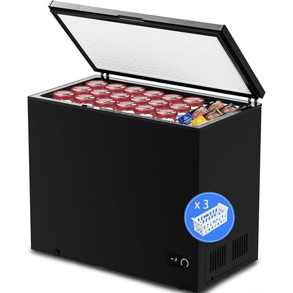 Kismile 7 Cu Ft Chest Freezer with Removable Baskets