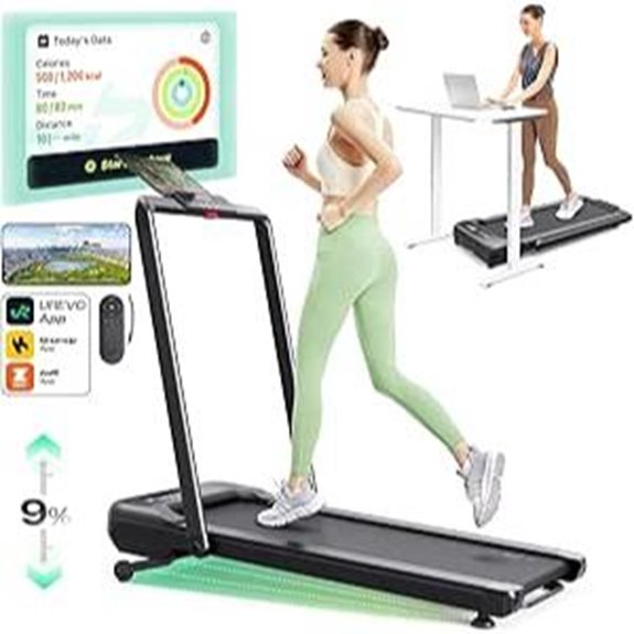 Smart Treadmill with Incline App & AI Music