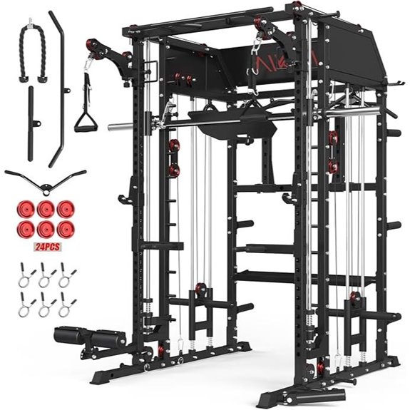 Mikolo Smith Machine with Power Cage & Attachments