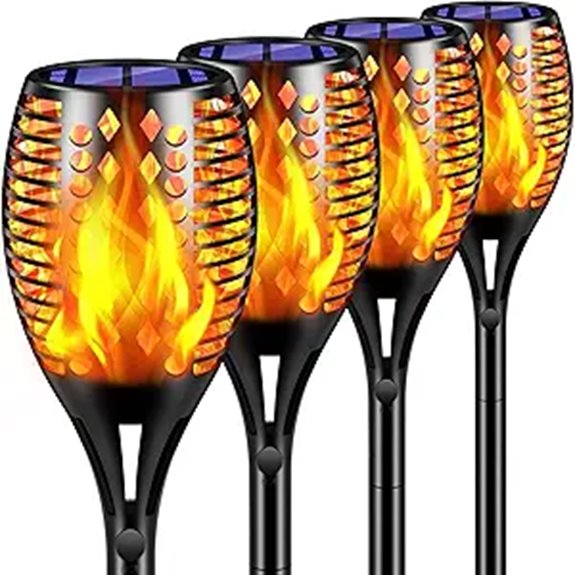 TomCare Solar Flickering Flame Pathway Lights (4 Pack)