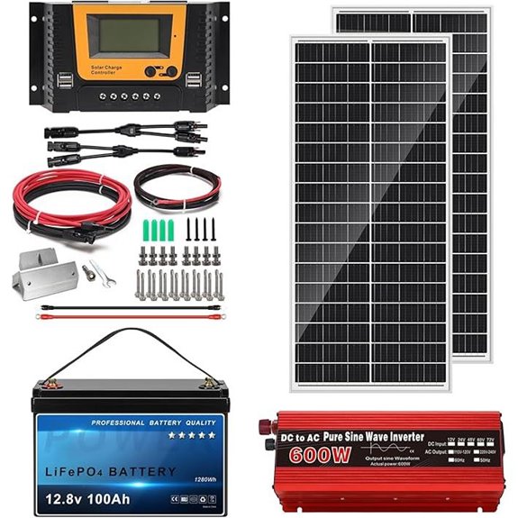 200W Solar Starter Kit with Battery Inverter and Controller