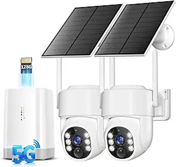 Wireless Outdoor Security Cameras Kit with Solar Power