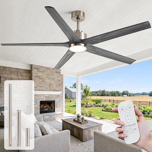 60 Solid Wood Ceiling Fan with Light and Remote