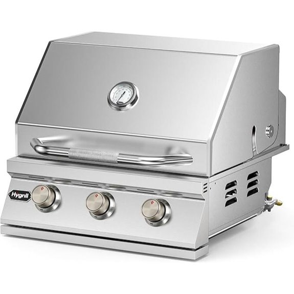 Hygrill 3-Burner Built-In Stainless Steel Gas Grill